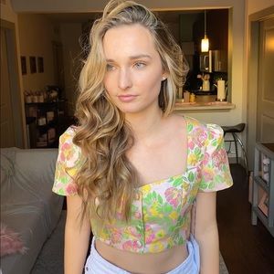 REVOLVE by MAJORELLE Cropped Floral Blouse